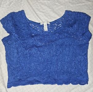 Ambiance Royal Blue Lace Blouse